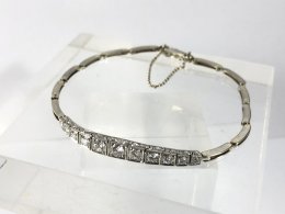 Vintagearmband 18k vitguld med briljantslipade diamanter ca 1ct.