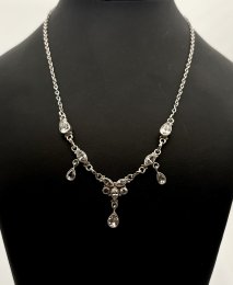 Second hand halsband äkta silver bergkristall