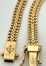 Second hand halsband fiskben 18k guld 16g 45cm