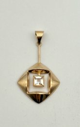 Vintage hängsmycke 18k guld bergkristall 1976