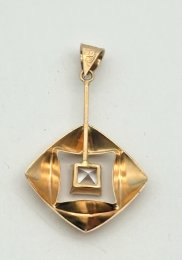 Vintage hängsmycke 18k guld bergkristall 1976