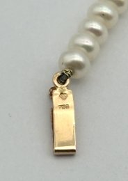 Vintage halsband 18k guld saltvattenspärlor diamanter