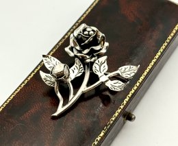Vintage brosch äkta silver ros Mexico