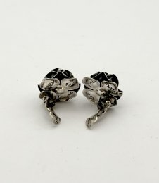 Vintage örhängen äkta silver clips rosor Mexico