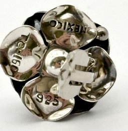 Vintage örhängen äkta silver clips rosor Mexico