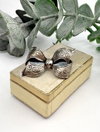 Vintage brosch äkta silver Rosett