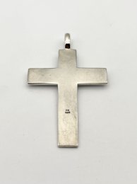 Second hand hängsmycke stort kors äkta silver