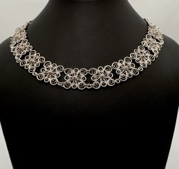 Vintage vackert halsband äkta silver