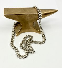 Second hand halsband  massiv pansarlänk äkta silver