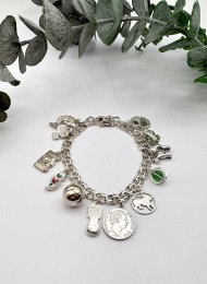 Vintage armband äkta silver berlocker 1965