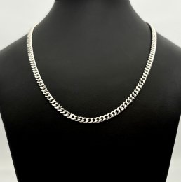 Second hand halsband pansarlänk äkta silver