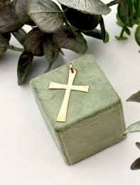 Vintage hängsmycke kors 18k guld 30-tal