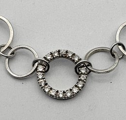 Second hand halsband äkta silver cubic zirconia