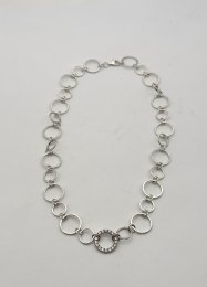 Second hand halsband äkta silver cubic zirconia
