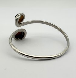 Vintage armring äkta silver tigeröga Anton Michelesen Danmark 1961