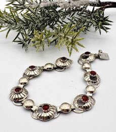 Vintage armband äkta silver ametist 1961