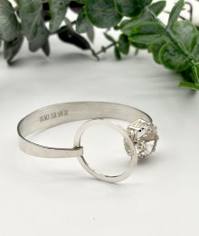 Vintage armband äkta silver bergkristall