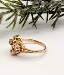 Vintage ring 18k guld cubic zirconia 1949