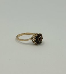 Vintage ring 18k guld granater