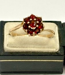 Vintage ring 18k guld granater