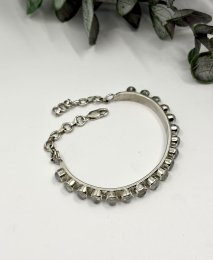 Vintage armband äkta silver ljusblå stenar.