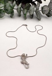 Second hand halsband äkta silver kattdjur