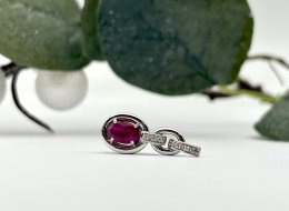 Vintage hängsmycke 18k guld diamanter rubin