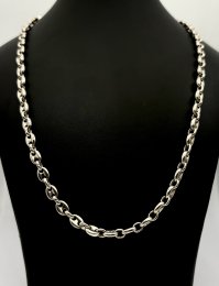 Second hand halsband lång ovanlig ankarlänk äkta silver 72cm