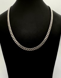 Second hand halsband lång pansarlänk äkta silver 70cm