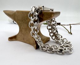 Secind hand armband massiv X-länk äkta silver