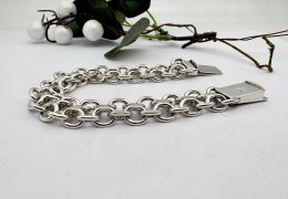 Secind hand armband massiv X-länk äkta silver