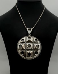 Vintage halsband äkta silver stort hänge
