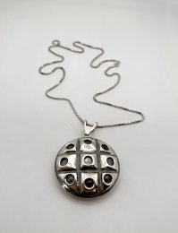 Vintage halsband äkta silver stort hänge