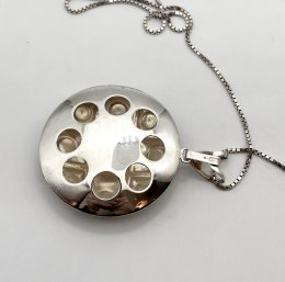 Vintage halsband äkta silver stort hänge