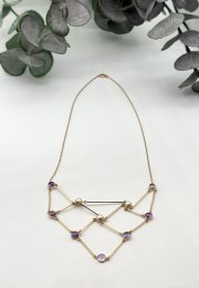 Vintage halsband 18k guld pärlor ametister