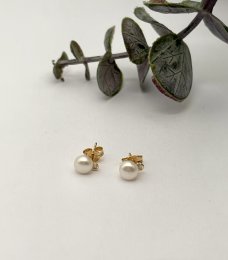 Second hand örhängen 18k guld pärlor diamanter