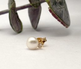 Second hand örhängen 18k guld pärlor diamanter