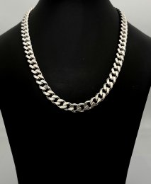 Second hand halsband äkta silver pansarlänk 45 cm