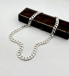Second hand halsband äkta silver pansarlänk 45 cm