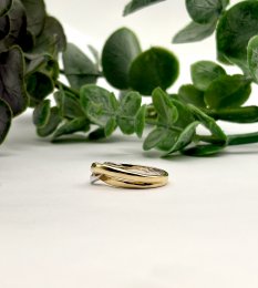 Second hand ring 18k rött och vitt guld strl 17