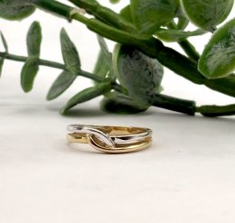 Second hand ring 18k rött vitt guld strl 18