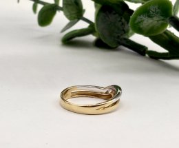 Second hand ring 18k rött vitt guld strl 18