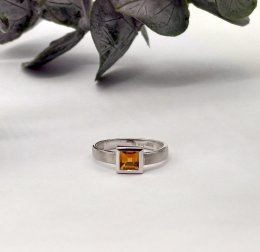 Vintage ring 18k guld citrin