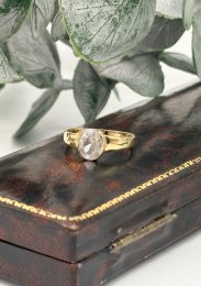 Second hand ring 18k guld Cubik Cirkonia strl 16,75