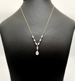 Vintage halsband 18k guld bergkristall