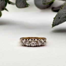 Vintage ring 18k guld Cubik Cirkonia 1954