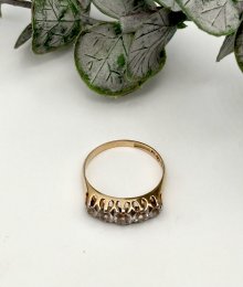 Vintage ring 18k guld Cubik Cirkonia 1954