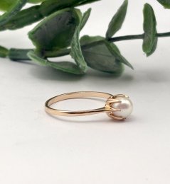 Vintage ring 18k guld odlad pärla Victor Jansson