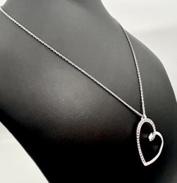Vintage halsband äkta silver hjärta
