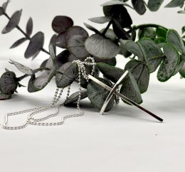 Second hand halsband äkta silver Efva Attling Thin Cross 70 cm